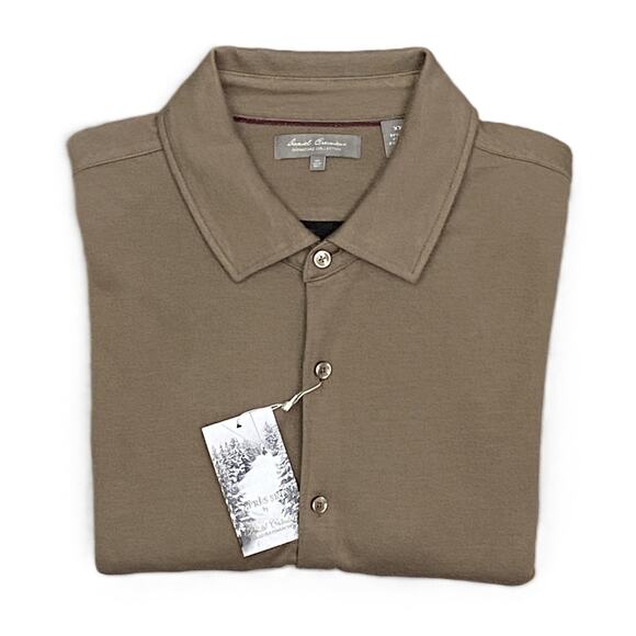 Daniel Cremieux Signature Collection Men's XXL Long Sleeve Polo Shirt Brown NEW - Picture 1 of 11